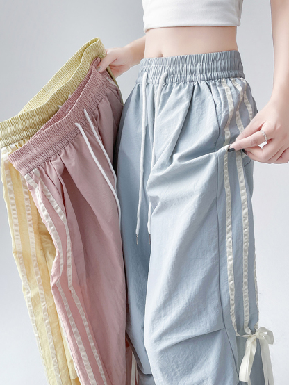 蝴蝶结速干工装裤