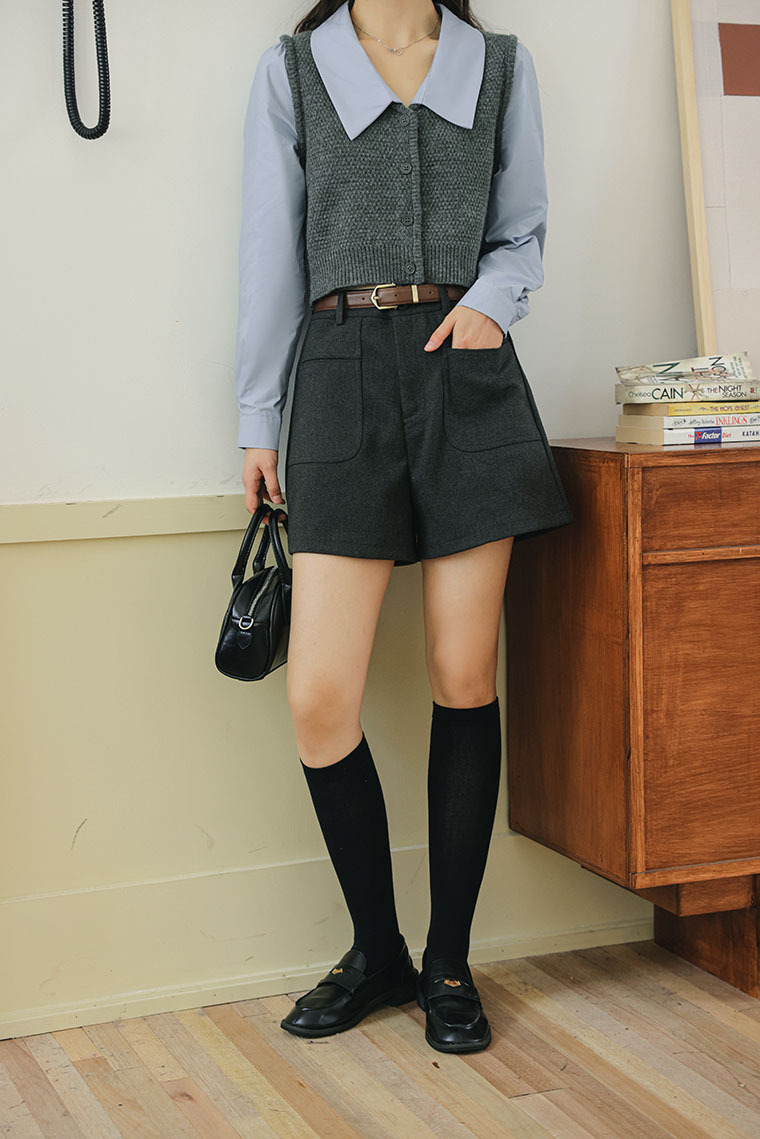 Khale Faux Two-piece Vest & Blouse 假两件马甲拼接衬衫