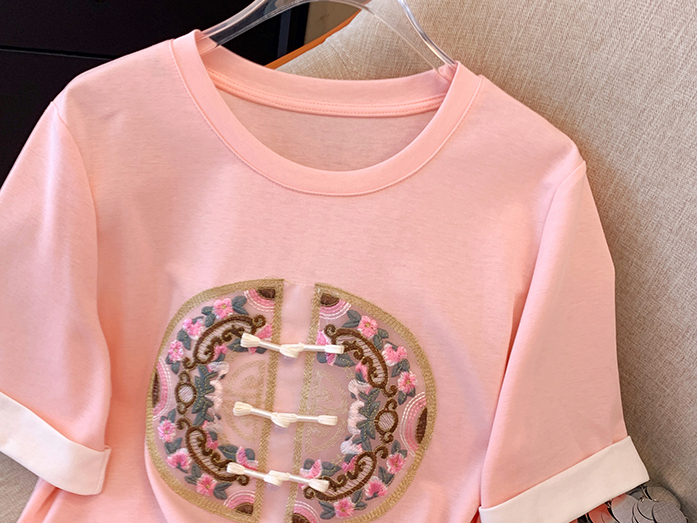 Contrast Embroidered Tee 新中式刺绣撞色T恤*2 Colors