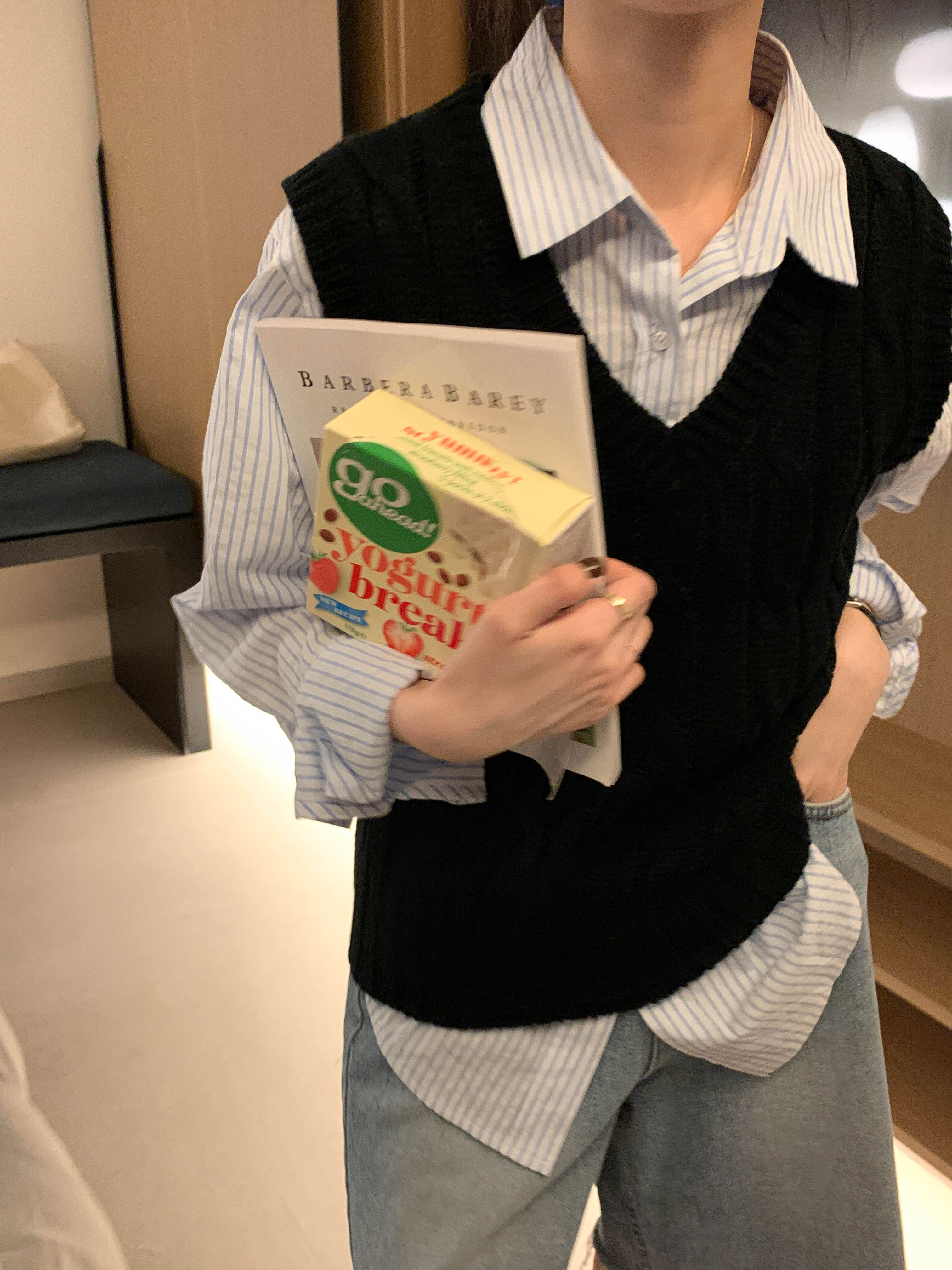 Casual Striped Long-Sleeve Blouse 治愈系女孩~经典条纹宽松长袖衬衫*3Colors