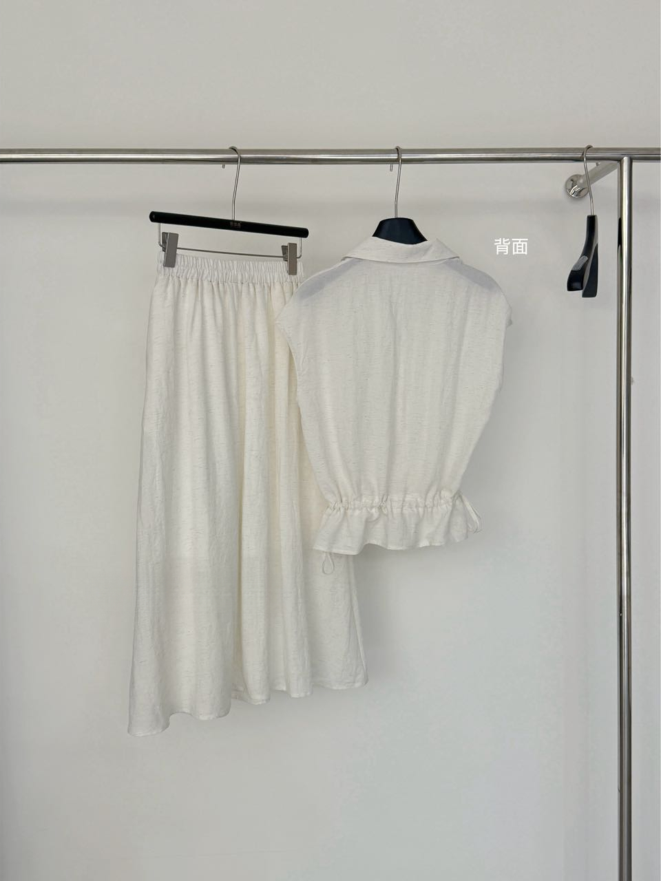 CHIC Shirt & A-Line Skirt Set 简约风翻领衬衫A字半身裙套装*2 Colors
