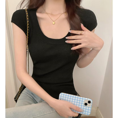 Basic Knit Tee 薄款简约针织上衣*4 Colors