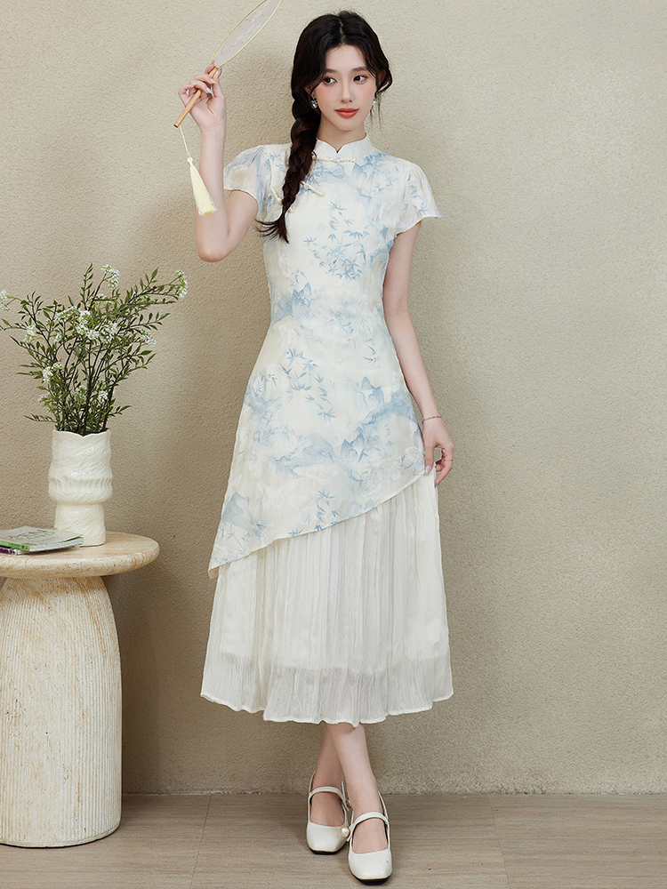 Ink Wash Gradient Dress 水墨晕染连衣裙