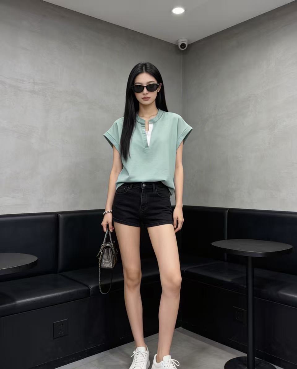 Colorblock V-Neck Top 撞色V领上衣*5 Colors