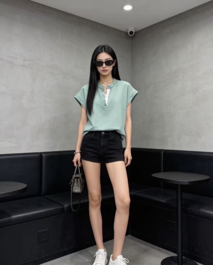 Colorblock V-Neck Top 撞色V领上衣*5 Colors