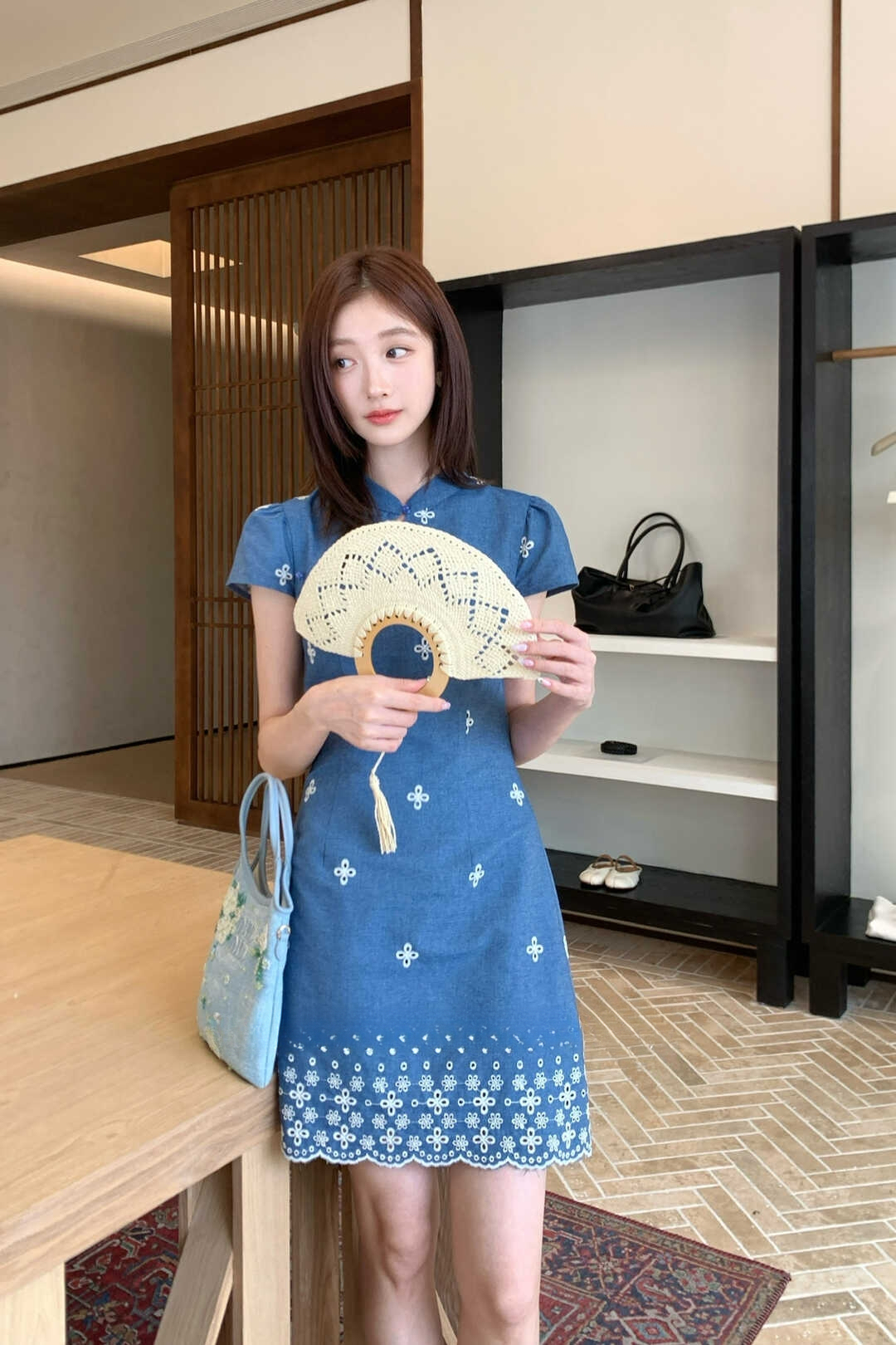 New Chinese Style Embroidered Improved Cheongsam Dress