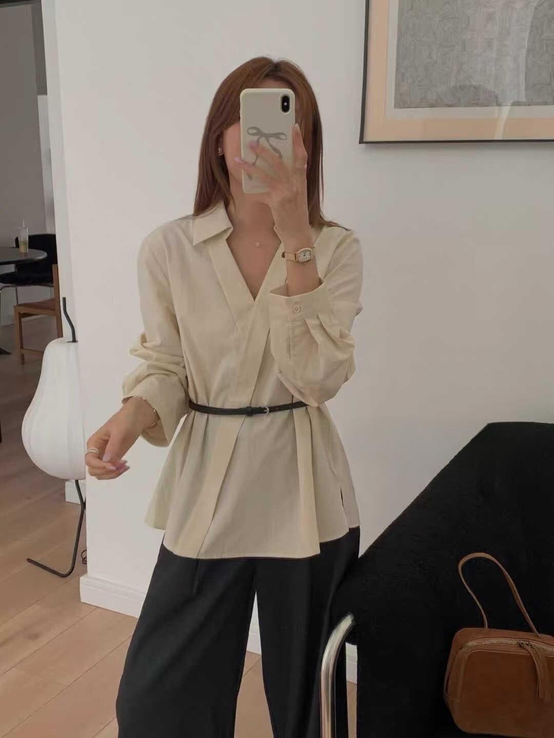  French Style High-End V-Neck Shirt* 6 Colors