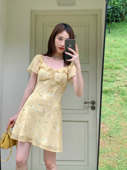 Sweet Cottage Ruffle Trim Dress 田园甜美木耳边连衣裙*2 Colors