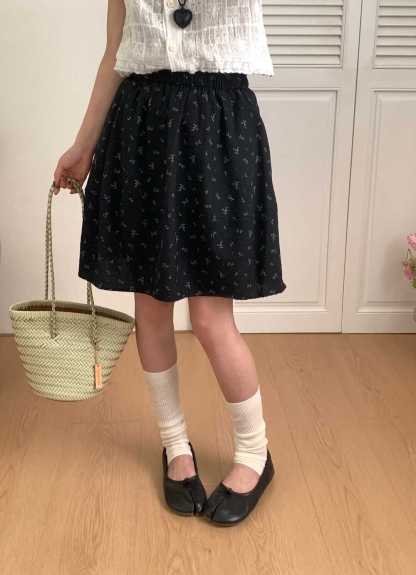 Floral A-Line Mini Skirt 韩系碎花气质A字短裙*3 Colors