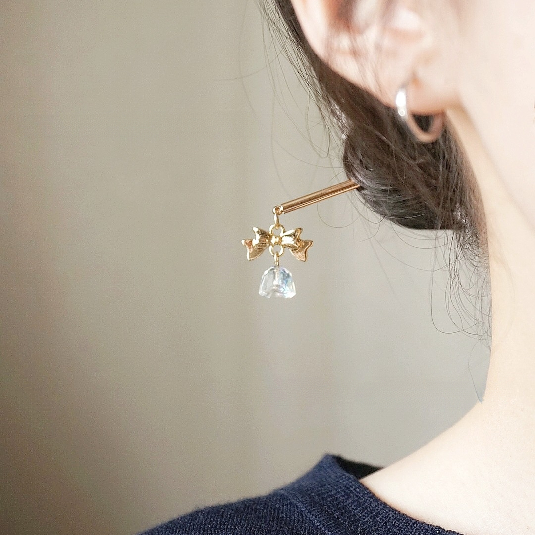  蝴蝶结水晶铃铛发簪*2 Colors