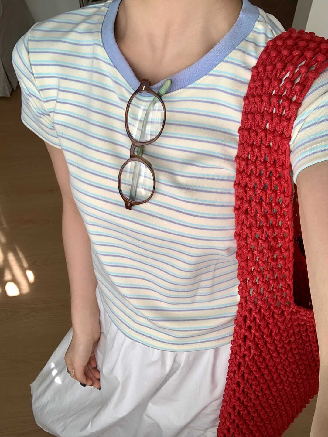 条纹控✜超好看撞色圆领T恤*2 Colors