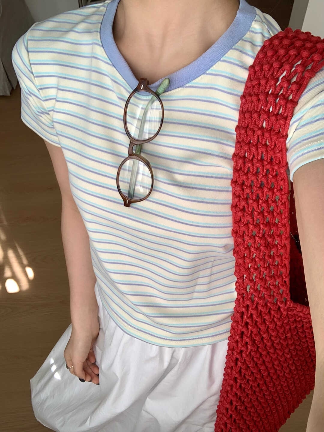 条纹控✜超好看撞色圆领T恤*2 Colors