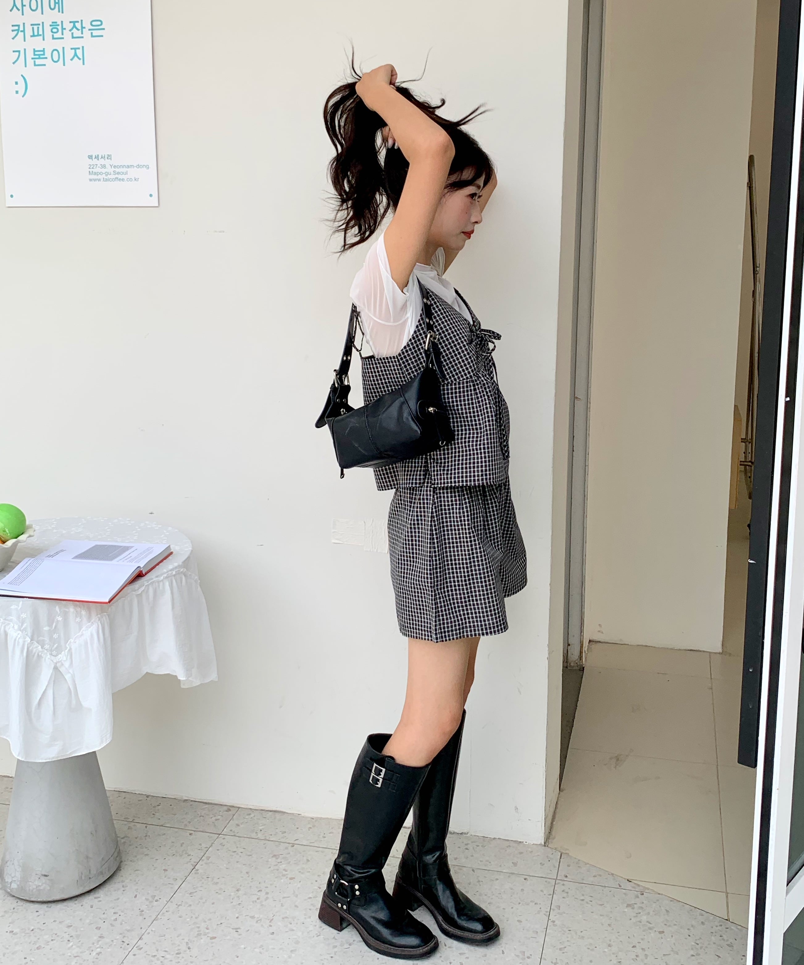 Chic Plaid Co-ord Set 格子吊带上衣短裤两件套*2 Colors