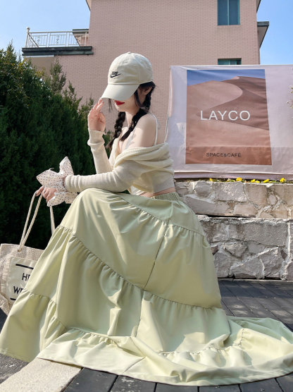 Gentle Temperament Flared Umbrella Skirt 温柔大摆蛋糕裙