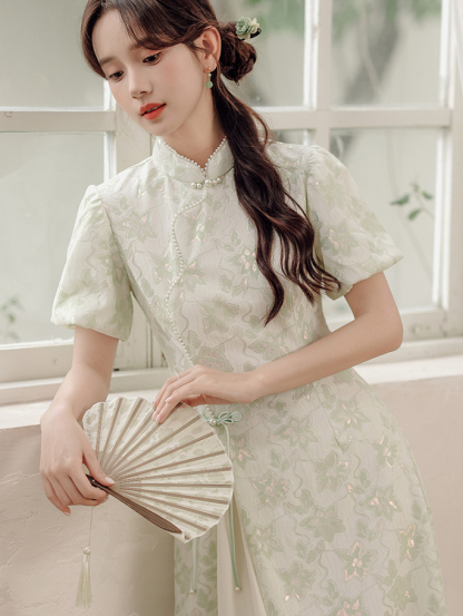 2024 Spring and Summer New Elegant Improved National Style Dress New Chinese Style Girl's Casual Cheongsam Dress 40