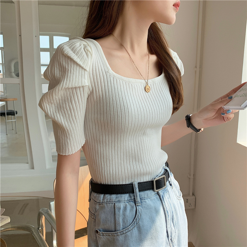 Stella Puff Sleeve Top 心机方领泡泡袖上衣*5Colors