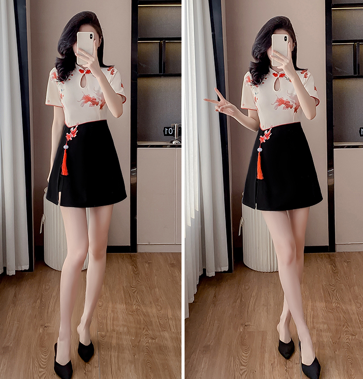 Actual Shot of New Chinese Style Fashion Suit for Petite Women, Cheongsam Dress, Socialite Style Dress Suit