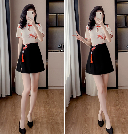 Actual Shot of New Chinese Style Fashion Suit for Petite Women, Cheongsam Dress, Socialite Style Dress Suit