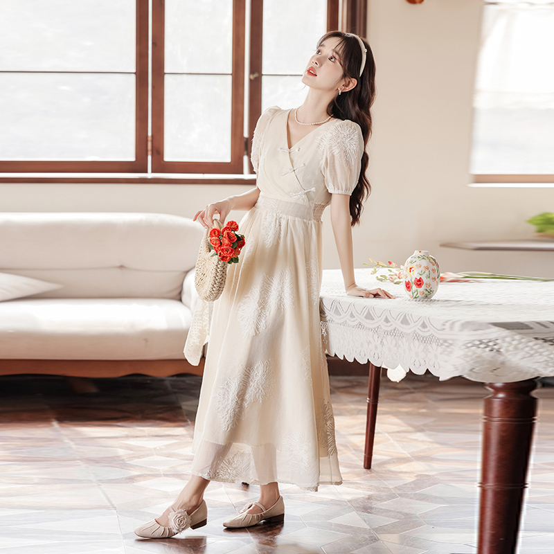 Beautiful Cheongsam Improved Young Girls' Retro New Chinese Style National Style Dress Fairy Dress 40