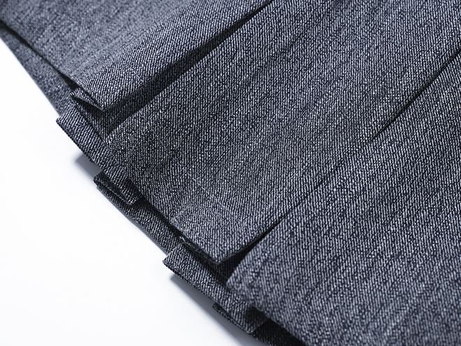 Commuter Faux Denim Shirt Top Women Niche Pleated Short Skirt Two-Piece Set 仿牛仔衬衫+百褶短裙两件套