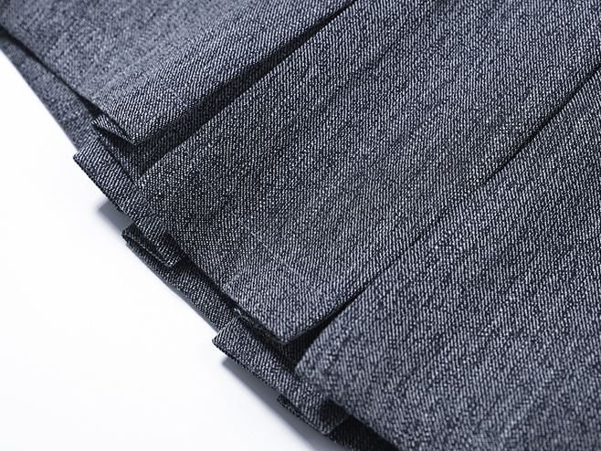 Commuter Faux Denim Shirt Top Women Niche Pleated Short Skirt Two-Piece Set 仿牛仔衬衫+百褶短裙两件套