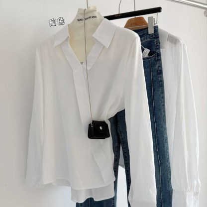  French Style High-End V-Neck Shirt* 6 Colors