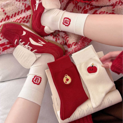 Good Luck & Wealth Socks 苹安发财袜子*4 Design