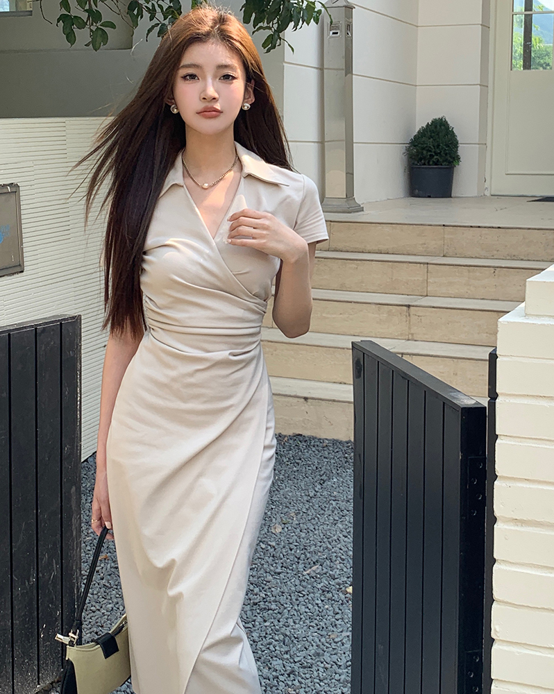 Classy OL Asymmetric Dress 气质OL风不对称连衣裙*2Colors