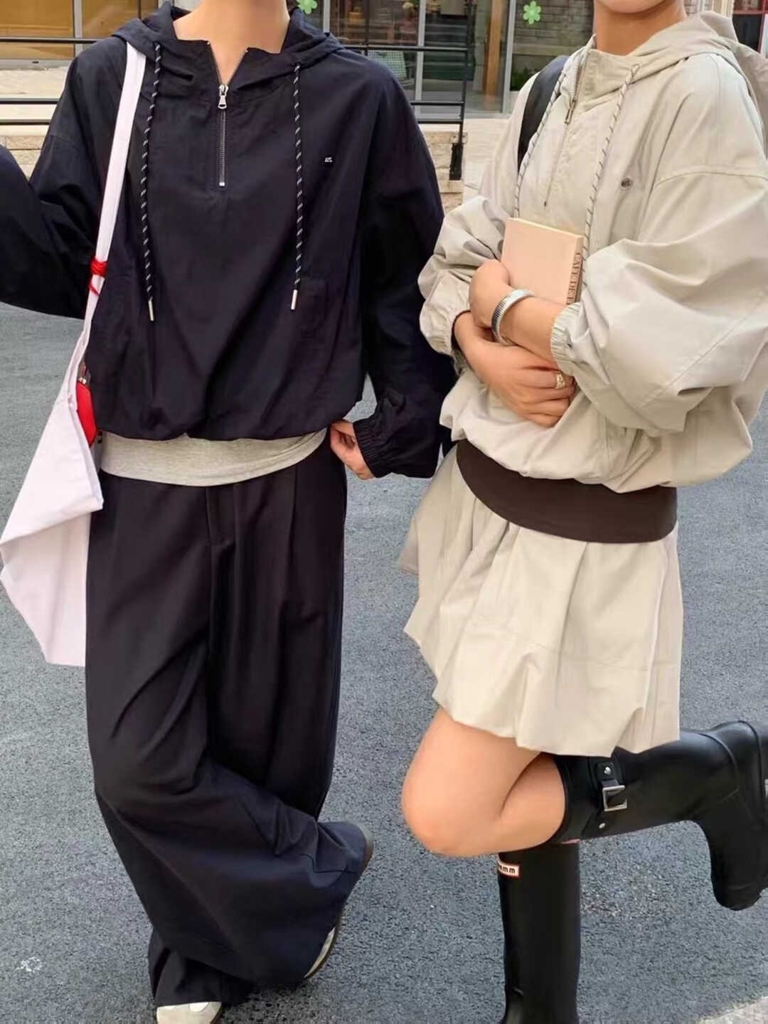 轻户外运动风 | 夹克连帽上衣+花苞裙2件套*3 Colors