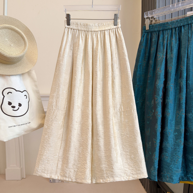 VELVÉ Jacquard Wide-Leg Pants 提花琉璃絲麻八分阔腿直筒裤*4 Color