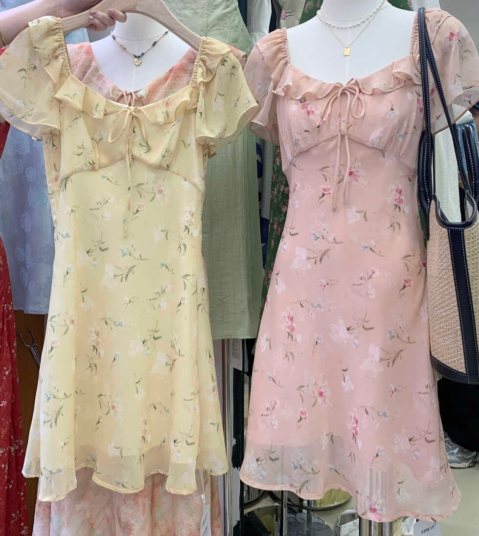 Sweet Cottage Ruffle Trim Dress 田园甜美木耳边连衣裙*2 Colors