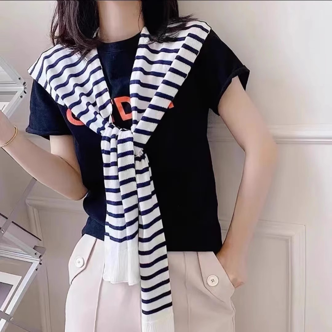 Stripe Shoulder Wrap Shawl 条纹小披肩*5 Colors