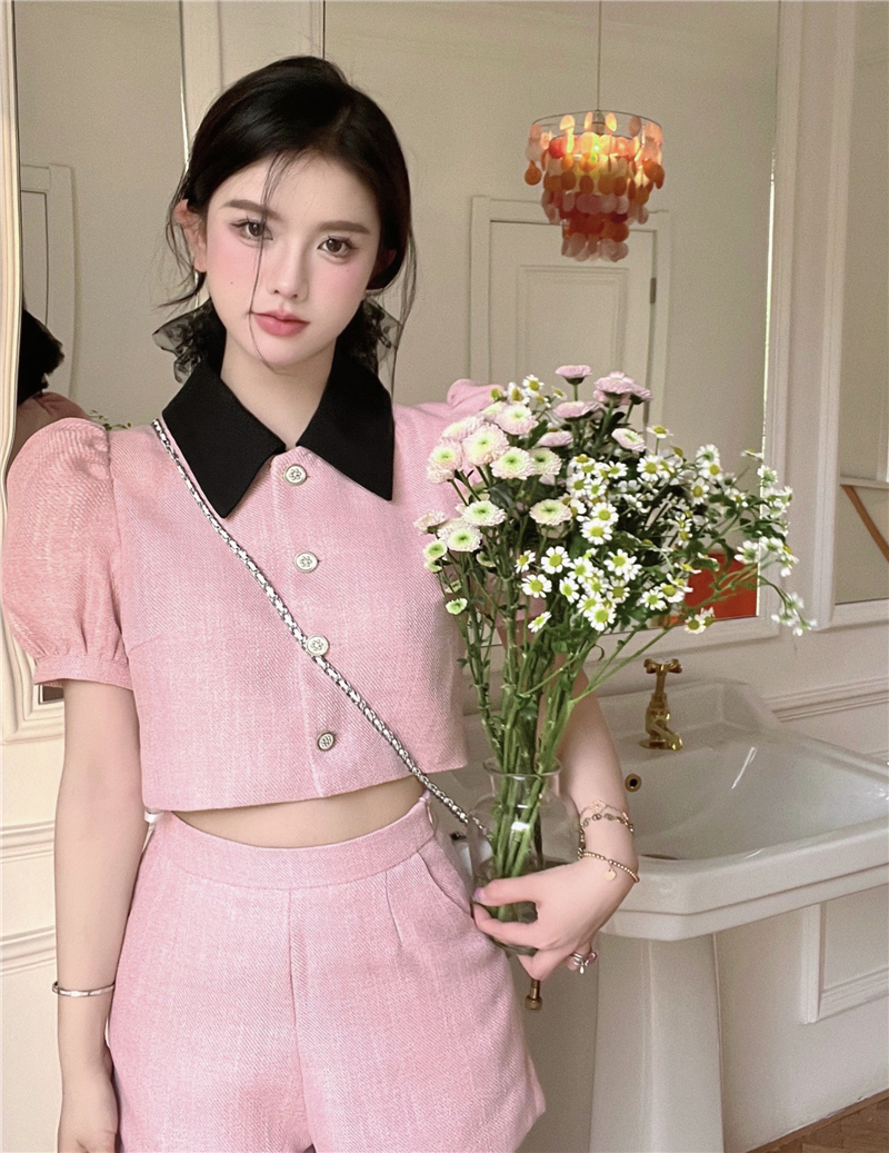 Chic Pink Tweed Suit Set 小香风女神粉色两件套