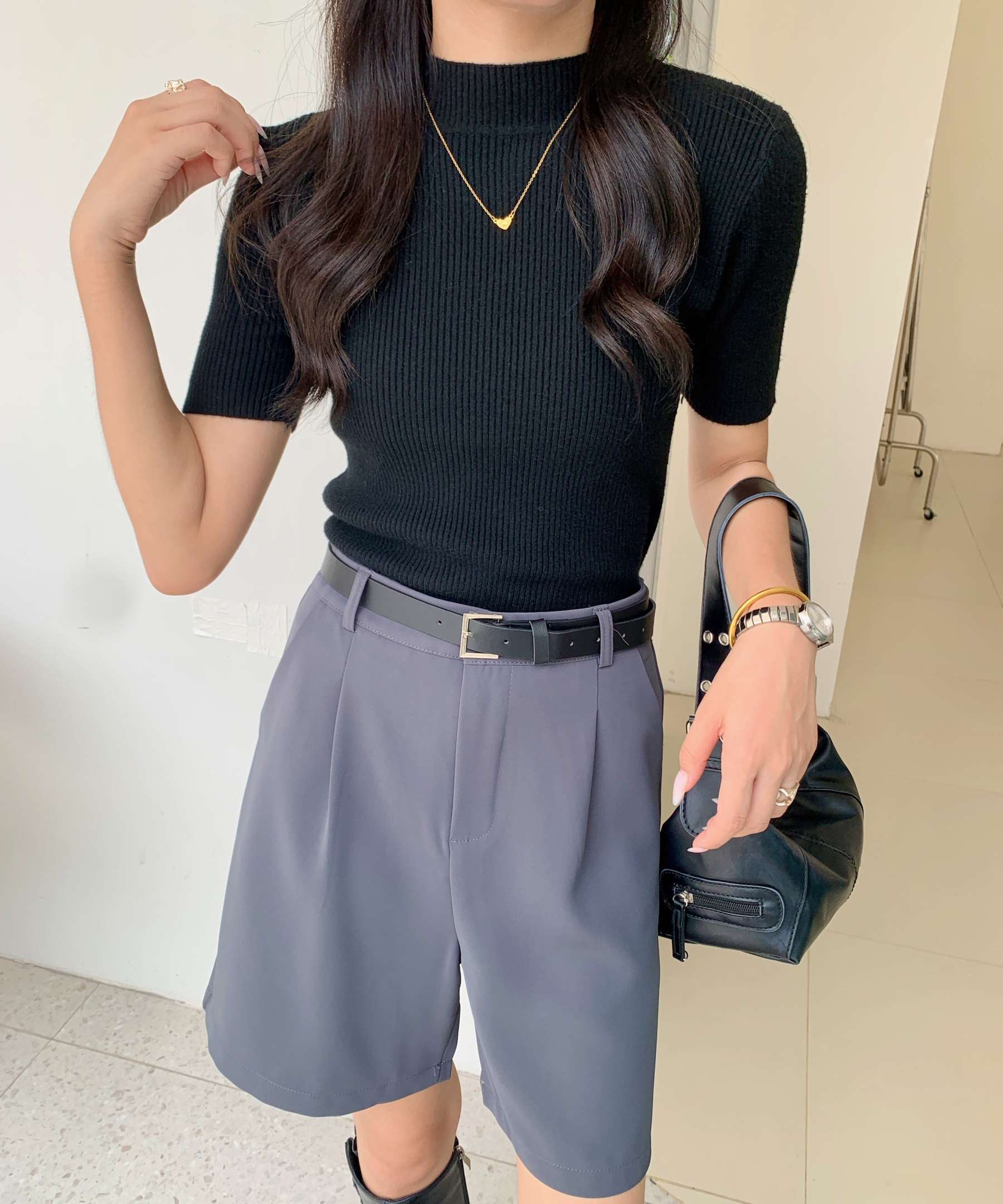 High Neck Ribbed Knit Top 高领罗纹针织上衣*4 Colors