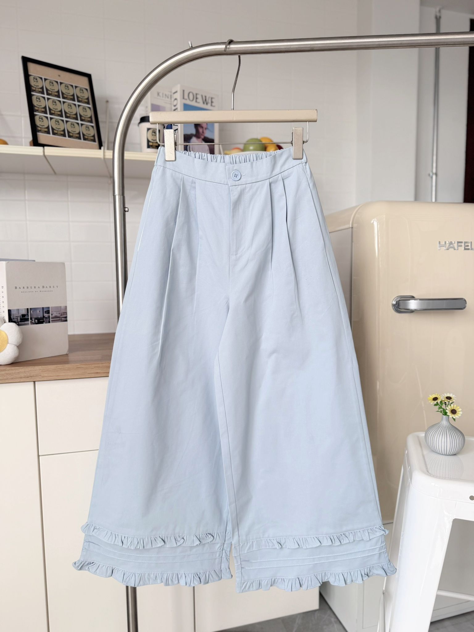 RINA Sweet Ruffle Wide Leg Pants 甜美木耳边阔腿九分裤*6 Colors