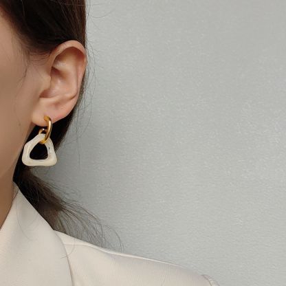 Caramel Matte Geometric Acrylic Earrings 焦糖奶酪！哑光几何亚克力耳钉