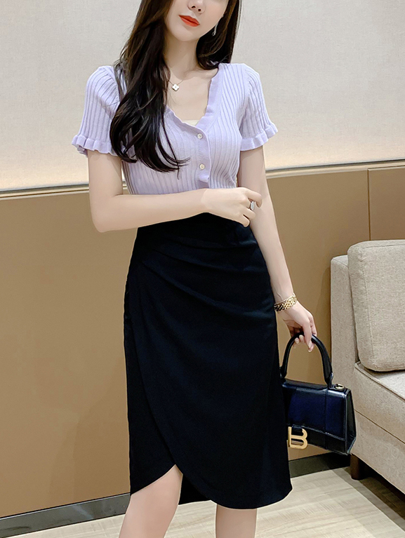 SIGNATURE Asymmetrical Skirt 黑色不规则褶皱半身裙