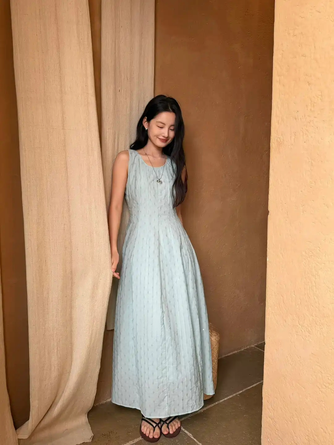 LUMEA Textured Midi Dress 简约肌理背心连身裙* 6 Colors