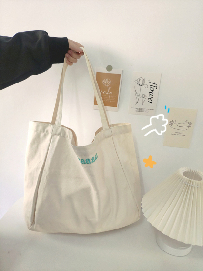 Maaas Candy-Colored Letter Canvas Bag 糖果色字母单肩手提*4Colors