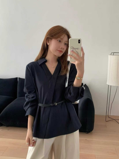  French Style High-End V-Neck Shirt* 6 Colors