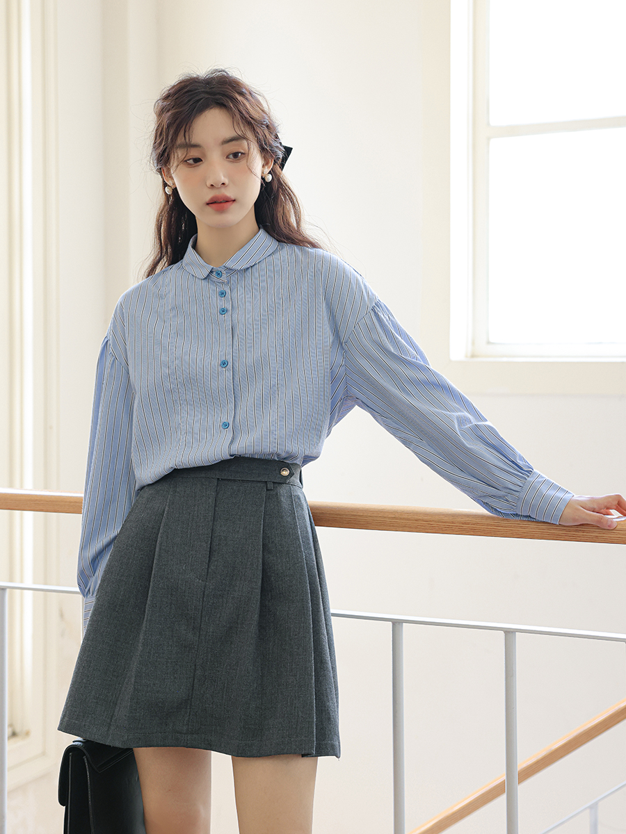 Old-school Color Block Striped Shirt 复古撞色纹长袖衬衫