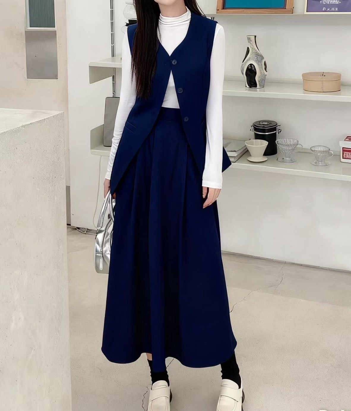 Korean Elegant Vest & Maxi Dress Set 韩系气质马甲长裙套装*4 Colors