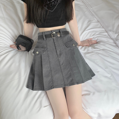High Waist Elegant Slimming Short Skirt 百褶半身裙
