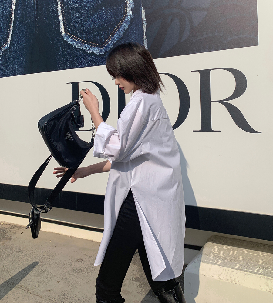 Asymmetric Long Shirt 小众设计不规则长款衬衫 *2  Colors