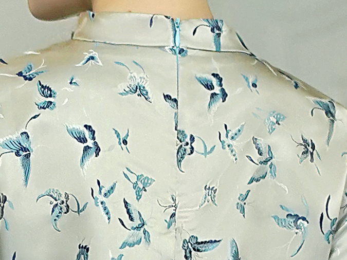 National Style New Chinese Style Light Luxury Elegant Printed Improved Cheongsam Loose Fit Slimming Jacquard Texture Plus Size Dress