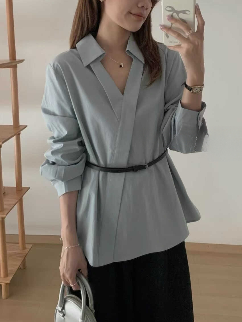  French Style High-End V-Neck Shirt* 6 Colors