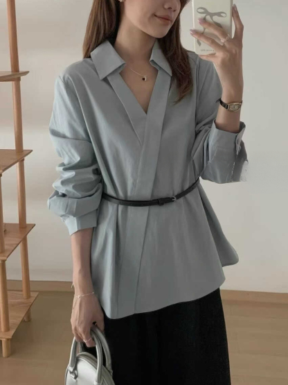  French Style High-End V-Neck Shirt* 6 Colors