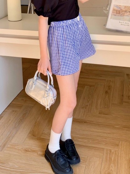 Retro Check Casual Shorts 慵懒风复古格子休闲短裤*2 Colors
