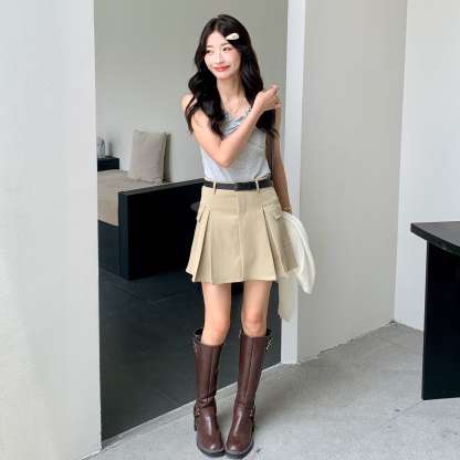 Pocket Mini Skirt 口袋短裙~配腰带*2 Colors