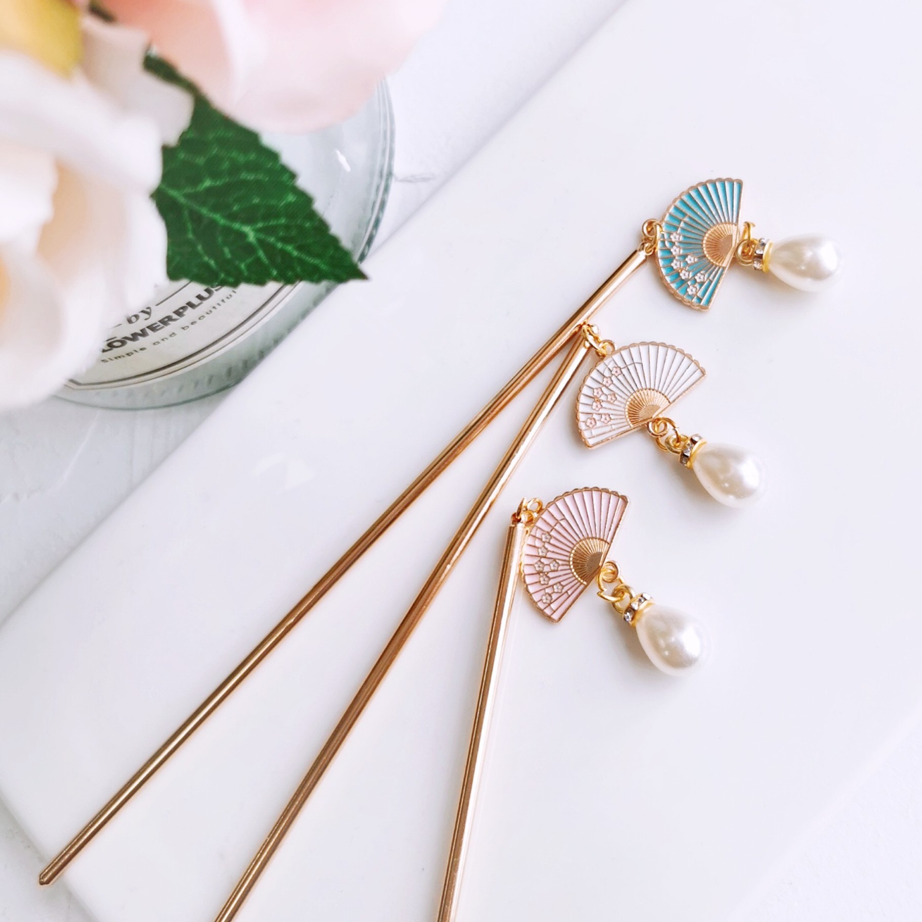 扇子步摇发簪*3 Colors